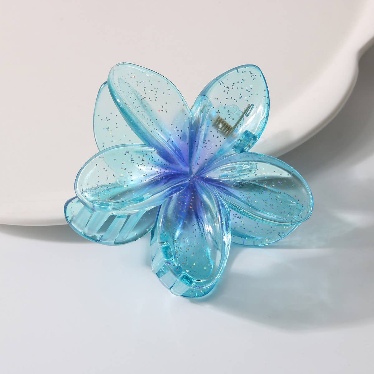 Holiday Large Glitter Egg Flower Hair Claw Clip