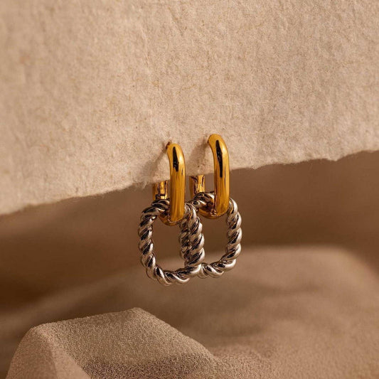 Oval Drop Earrings Minimalist Vintage Colorfast_CWAJE5017