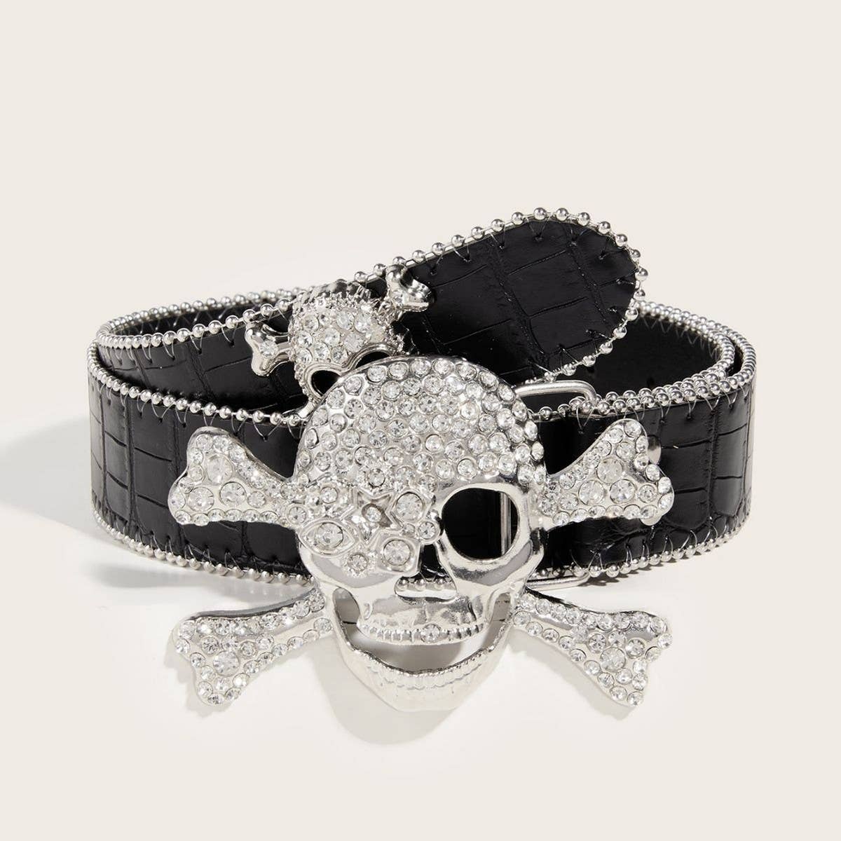 CWABE0570_CASUAL PUNK SKULL BELT