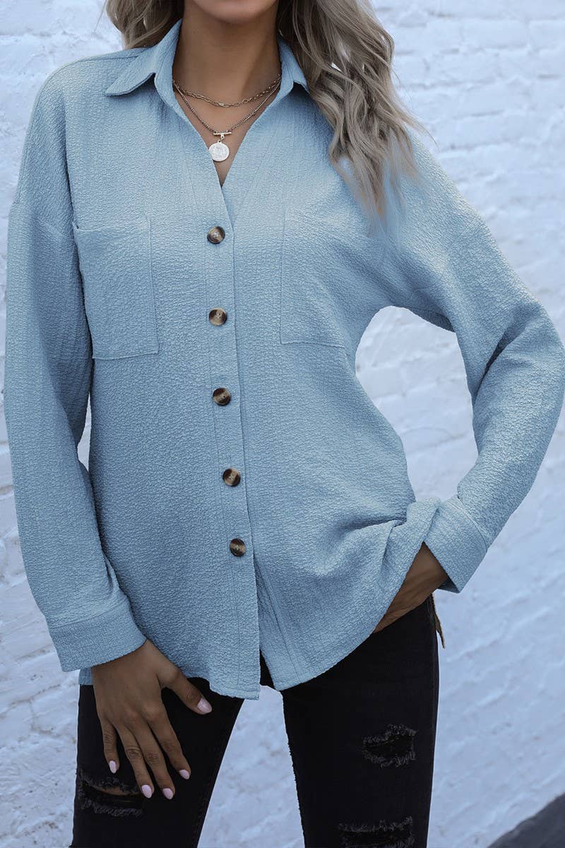 CWTSTL00959_LONG SLEEVE SOLID LAPEL MID-LENGTH VINTAGE SHIRT