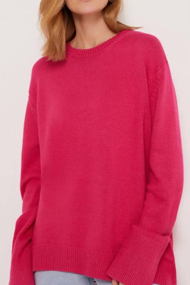 CWOSWL6631_CREW-NECK LONG-SLEEVED SOLID COLOR SWEATER