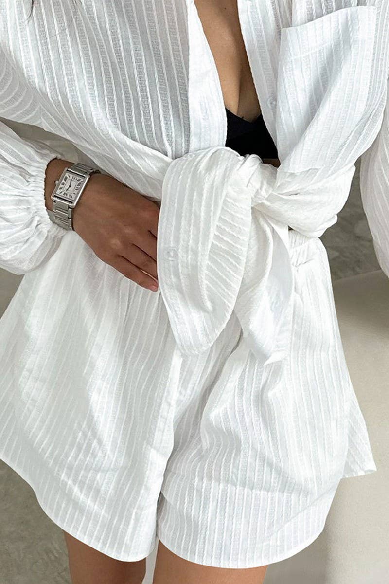 CWSPJ0310_COTTON LANTERN SLEEVE SHORTS PAJAMA SET