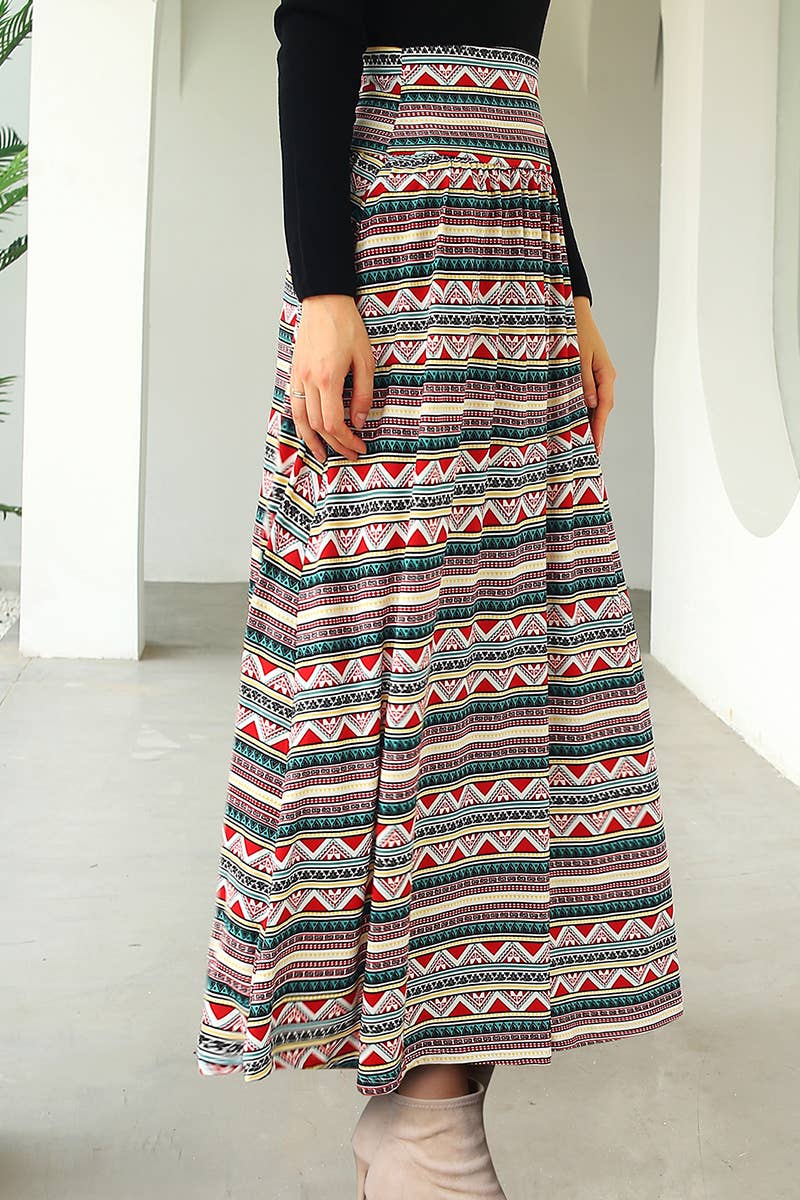 CWBLS129_High Waist Maxi Skirts for Women Long Length Skirts