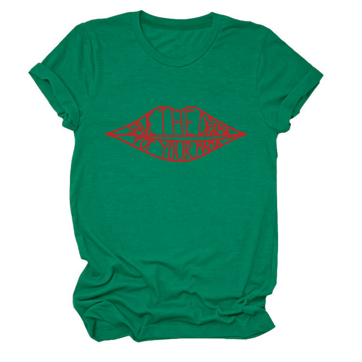 Women?™s Fashion Slogan Tee Crew Neck Short Sleeve_CWTTSL0482