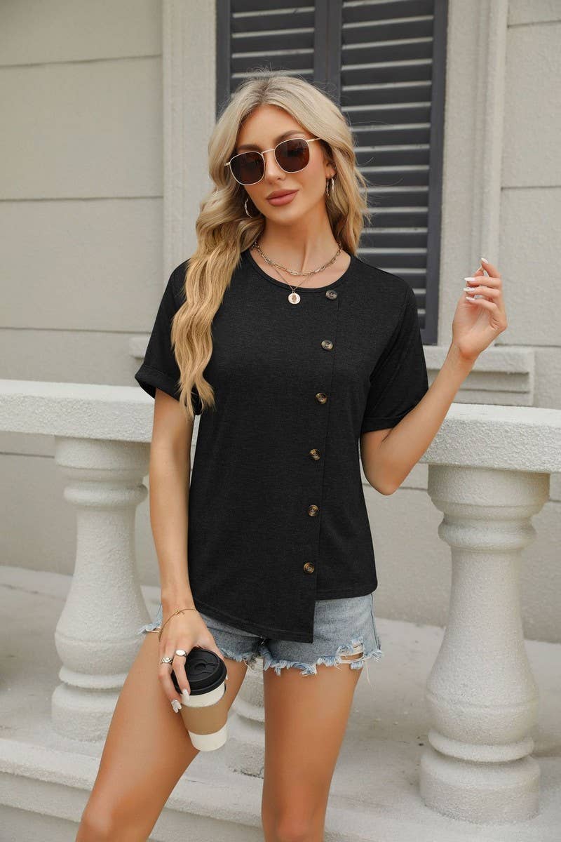 CWTTS0841_Round Neck Short Sleeve Knit Top