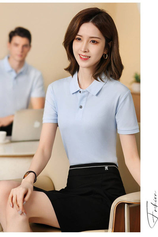 CWTBLS02453_POLO SHIRT FOR WOMEN CLASSIC SHORT SLEEVE CASUAL