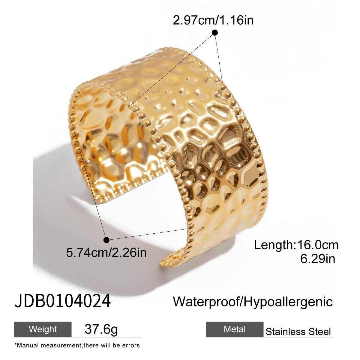 Modern Minimalist 18K Gold Wave Open Cuff