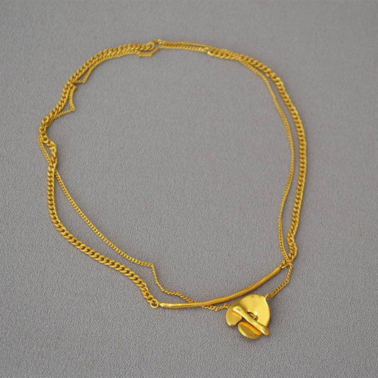 RETRO NICHE DESIGN DOUBLE-LAYER NECKLACE_CWAJE2133