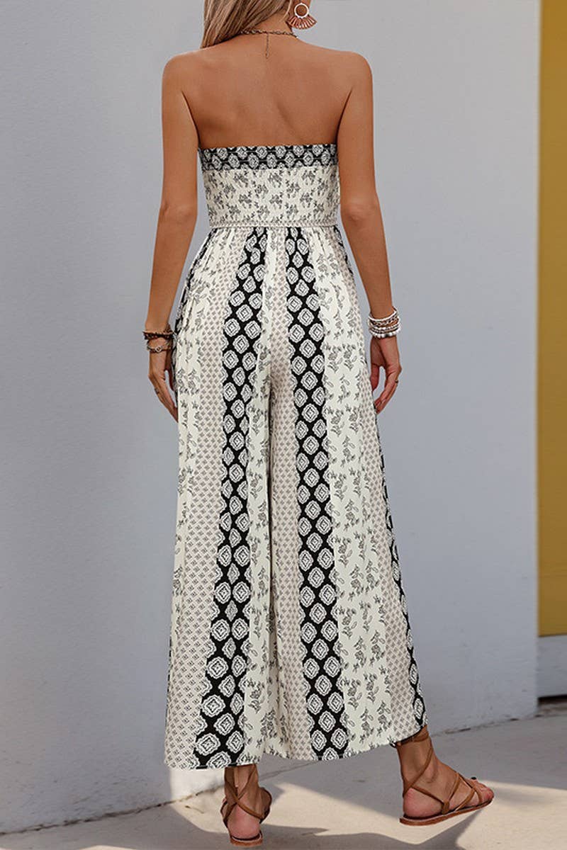 CWSJS1686_HIGH WAIST TIE WAIST BOHO WIDE LEG JUMPSUIT