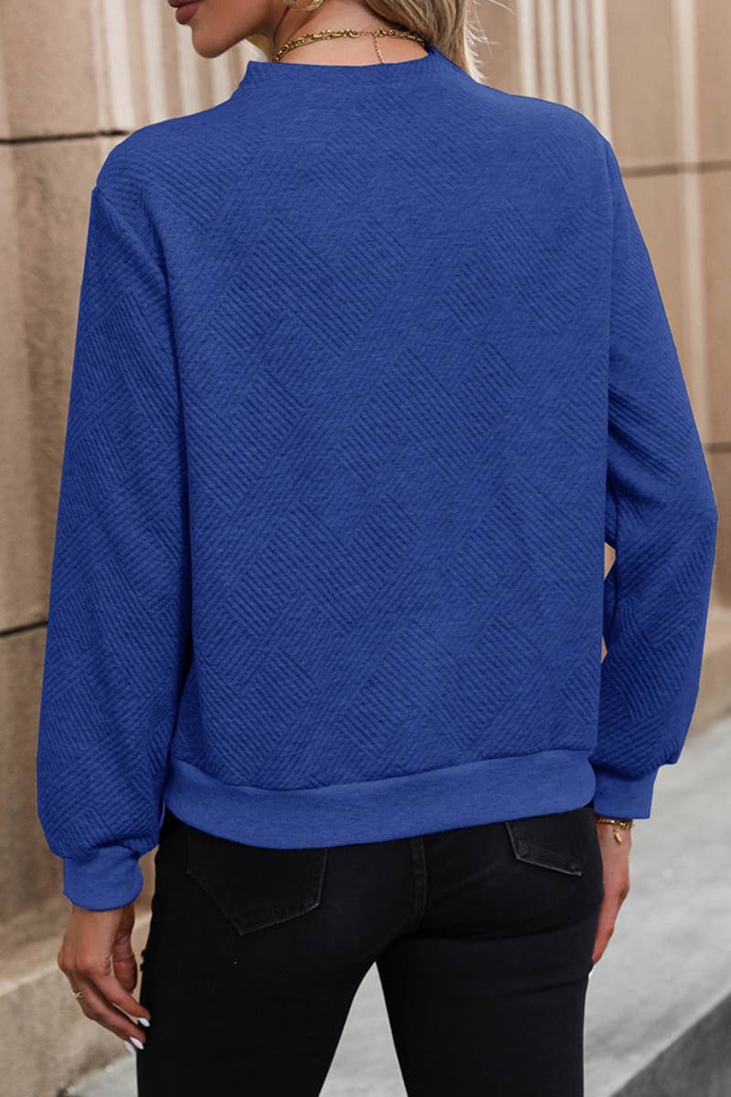 CWOSWL6591_WINTER PATCHWORK BUTTON LONG-SLEEVED SWEATER