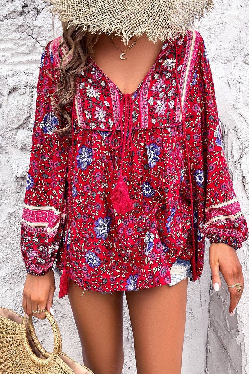 CWTBLL3609_SPRING AND SUMMER LEISURE VACATION PRINTED SHIRT