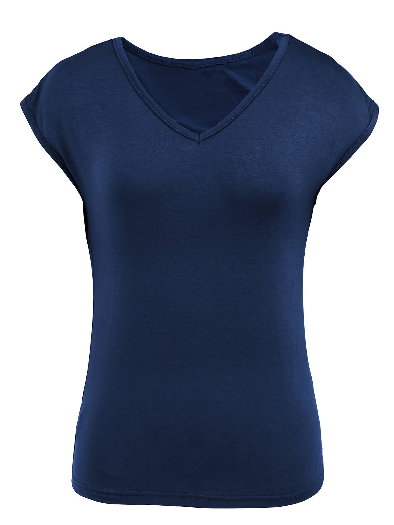 Casual Loose Solid Color V-neck T-shirt