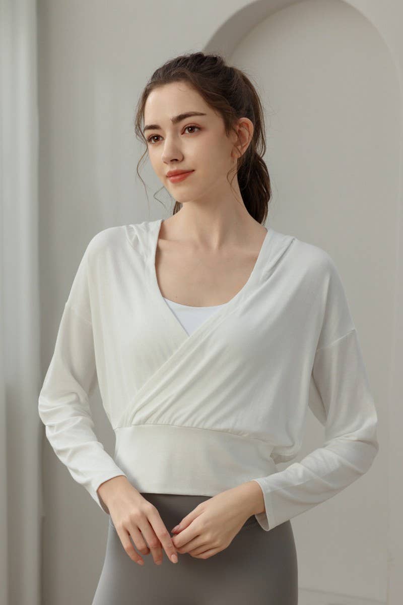 CWTBLL3629_NEW STYLE SPORTS LOOSE YOGA JACKET HOODED TOP