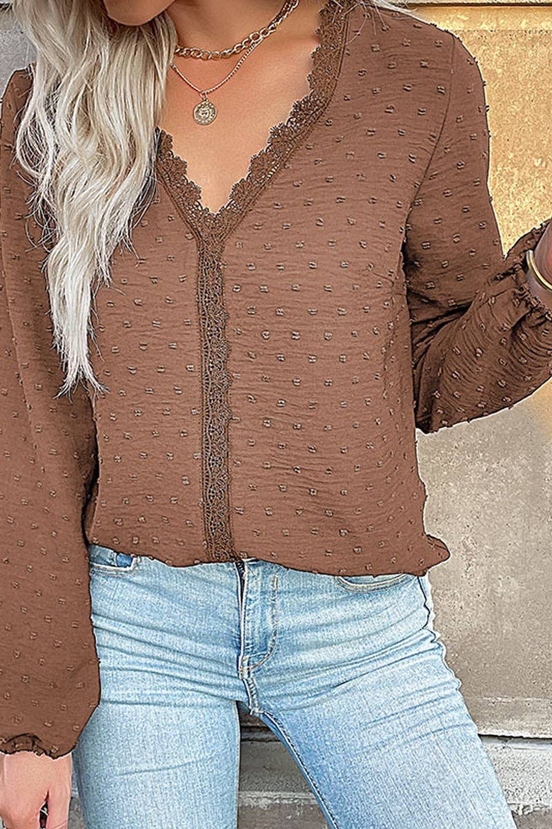 CWTBLL4040_SOLID LONG SLEEVE V-NECK SHIRT TOP