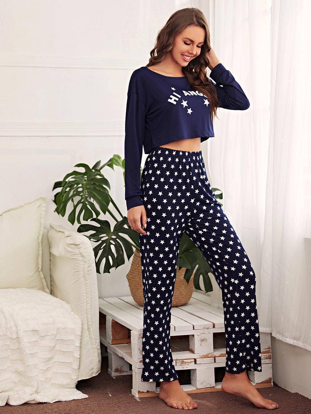 CASUAL SPORTS TROUSERS TWO-PIECE PAJAMAS