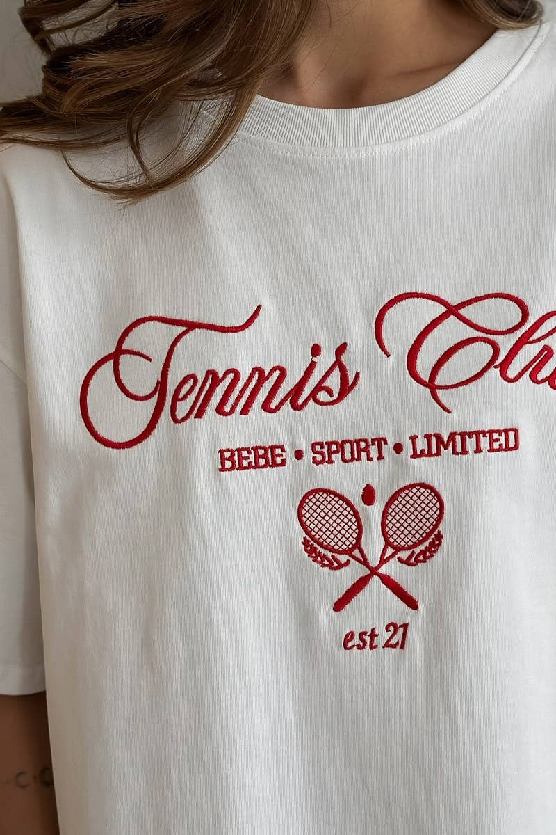 CWTTS1284_TENNIS EMBROIDERED COTTON SHORT-SLEEVED T-SHIRT