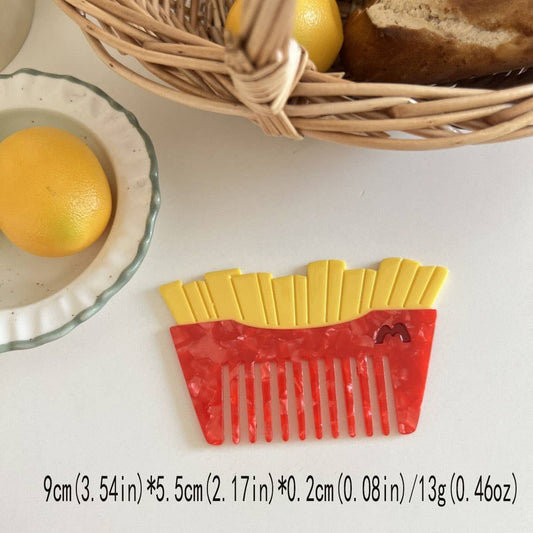 CWAHA07730_CUTE FRUIT ICE CREAM BURGER ACETATE HAIR COMB
