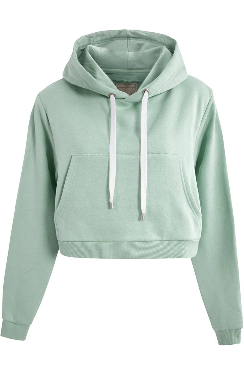 CWOHOL428_Lightweight Pullover Hoodie Cropped Sweatshirt