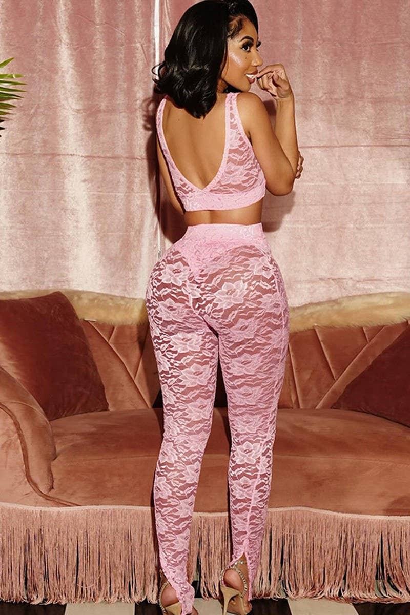 CWSS1287_SEXY BRA-STRAP LACE SUSPENDER TROUSERS SUIT