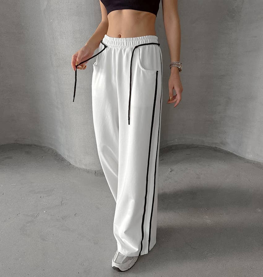 Drawstring colorblock joggers with street vibe