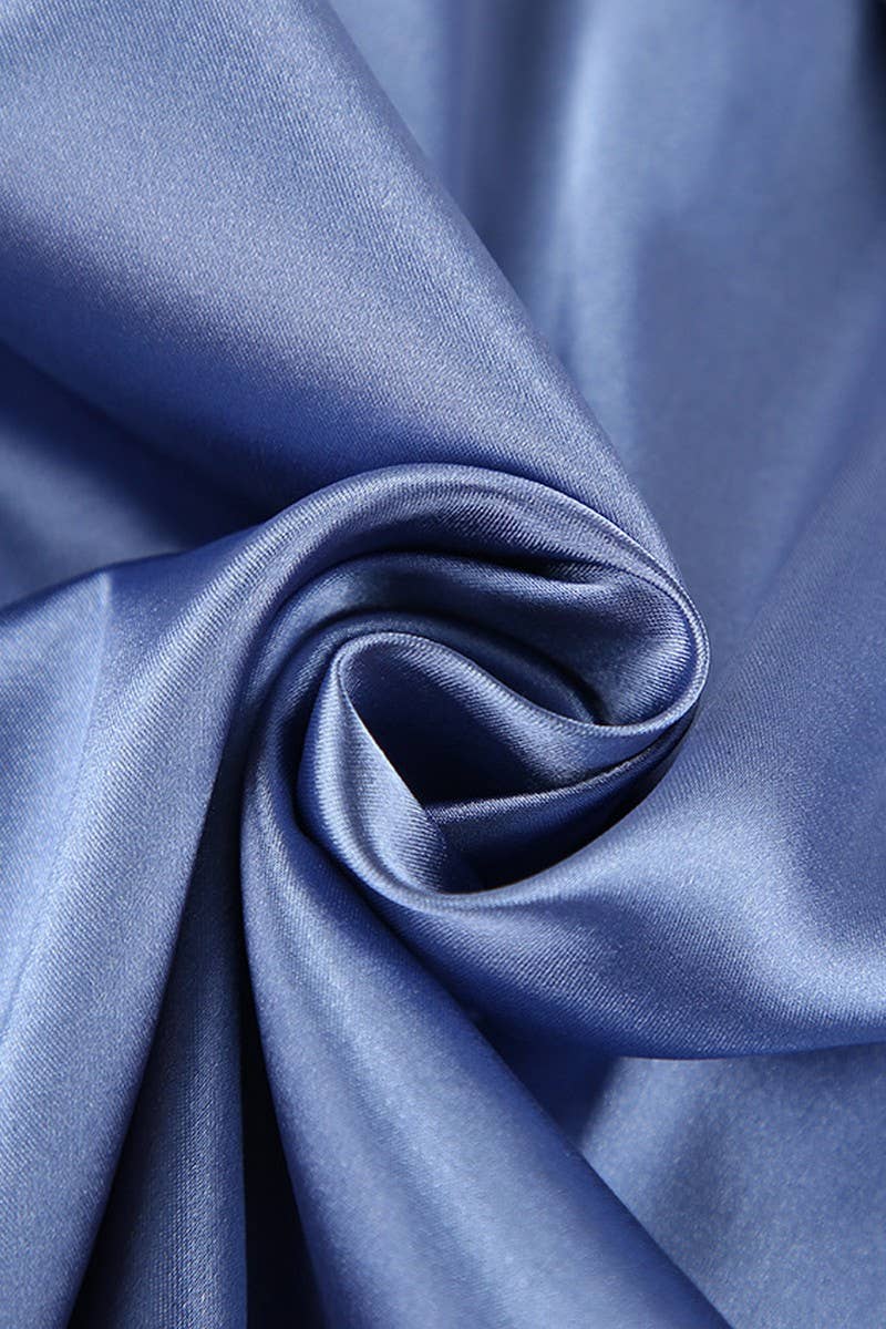 CWSPJ0165_SOLID COLOR FEATHER SATIN HOME WEAR SET