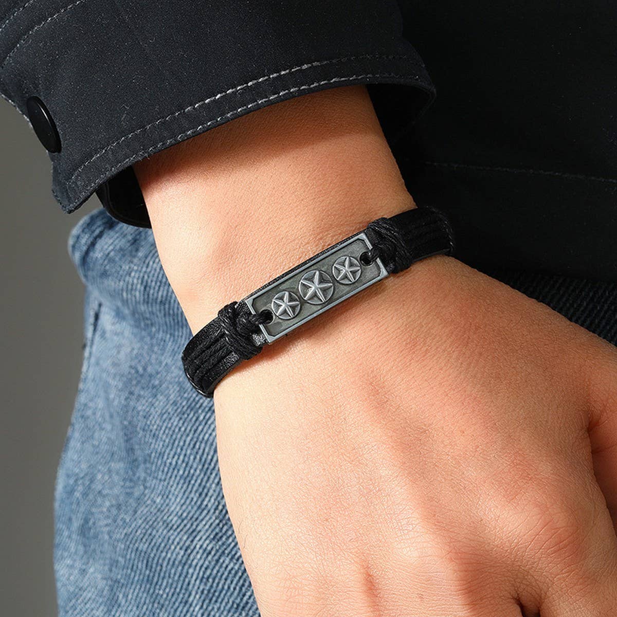 SIMPLE HAND-WOVEN VINTAGE LEATHER BRACELET_CWMM4517