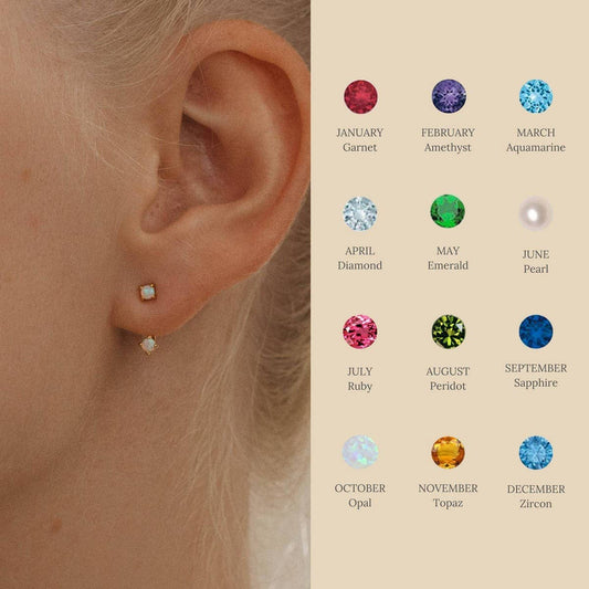 Simple colorful birthstone earrings_CWMM5346