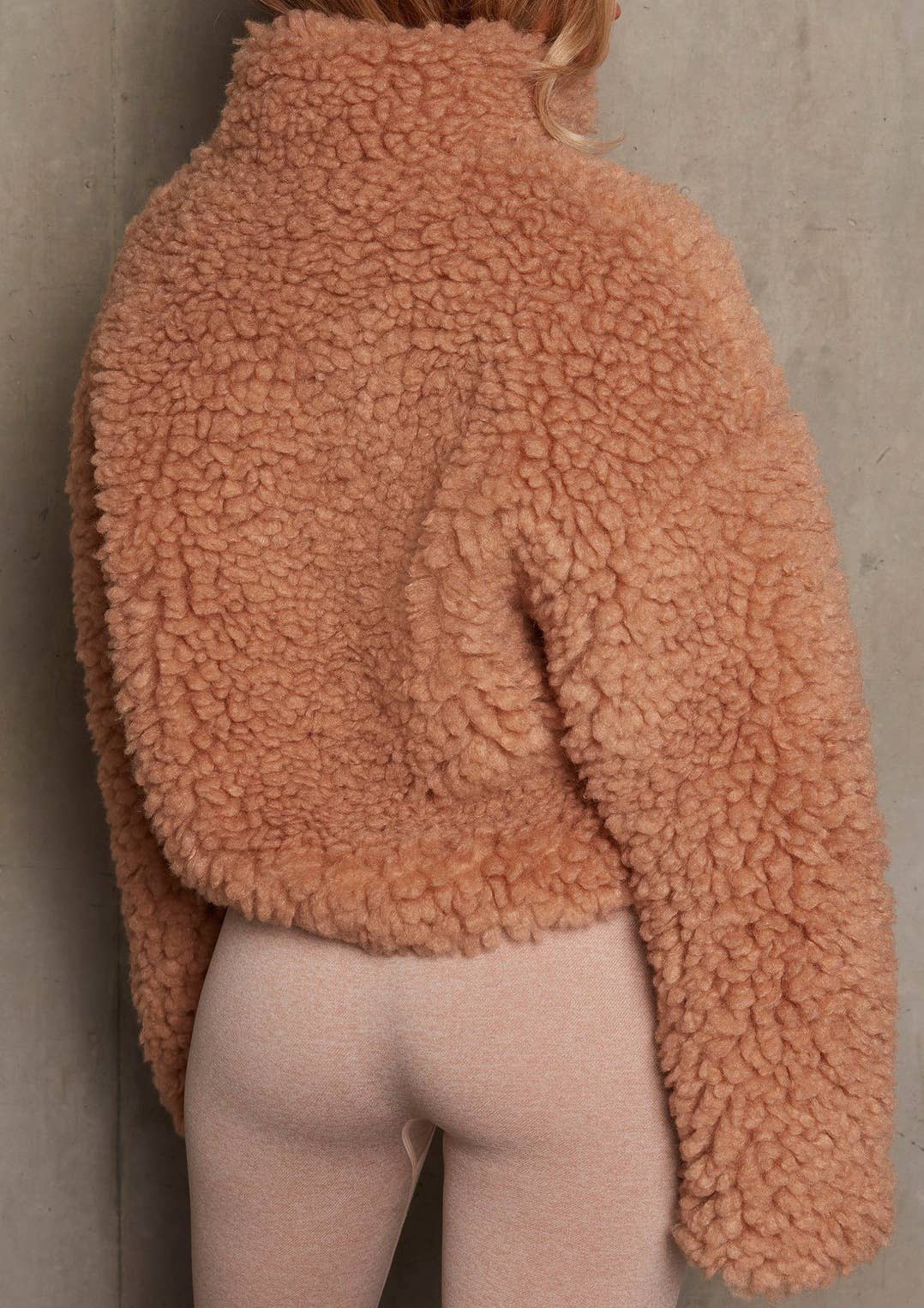FLEECE CARDIGAN CROPPED JACKET LAMB WOOL JACKET