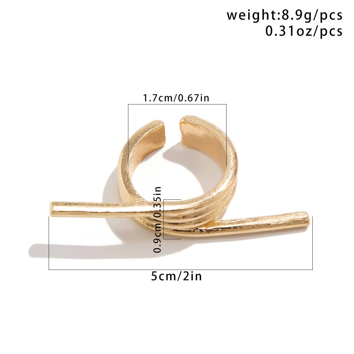 SIMPLE ASYMMETRICAL STATEMENT FRENCH RING