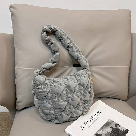 Velvet Fuzzy Puffy Cloud Shoulder Bag_CUAB00482