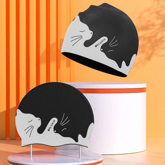 XL Silicone Swim Cap for Long Hair Adults Earproof_CWMM6703