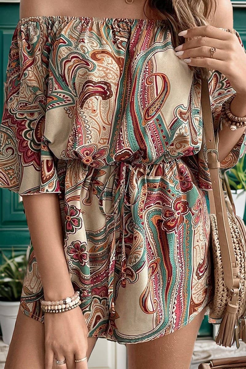 CWSJS1097_ETHNIC STYLE PRINTED OFF-SHOULDER JUMPSUIT