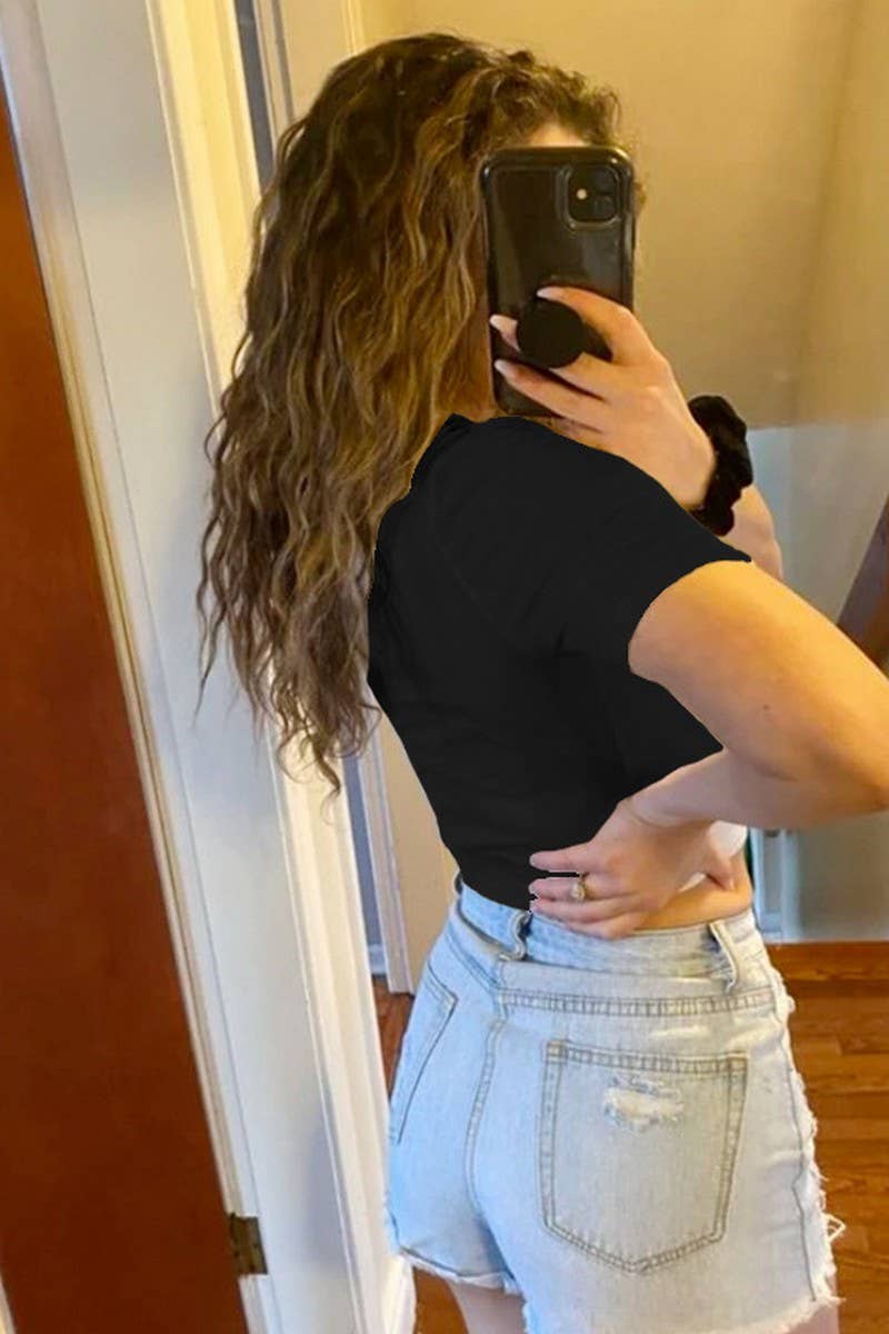 CWTBLS1809_SLIM FIT THREADED POLO NECK SHORT SLEEVE T-SHIRT