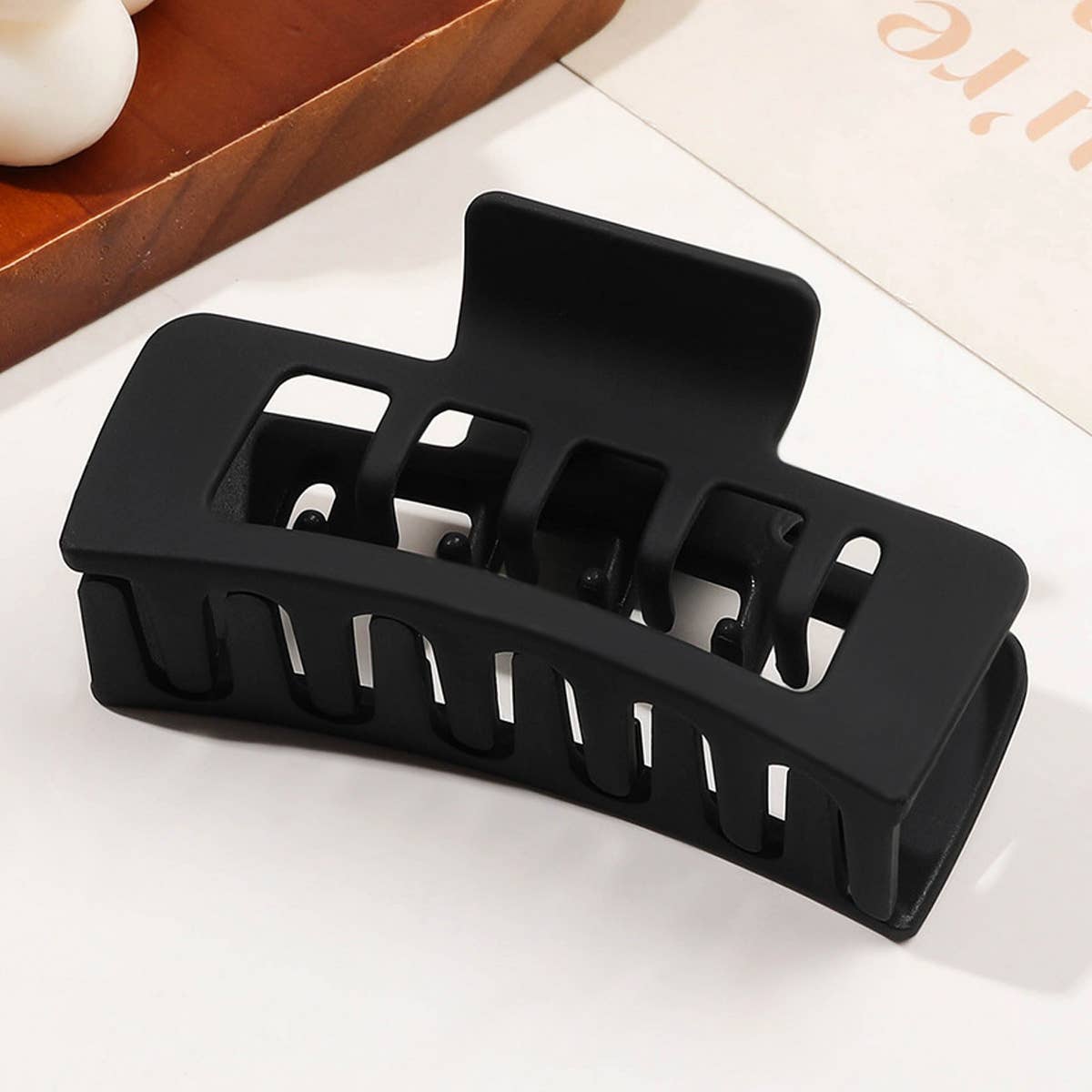 Matte Square Hair Claw - Minimalist Shark Clip