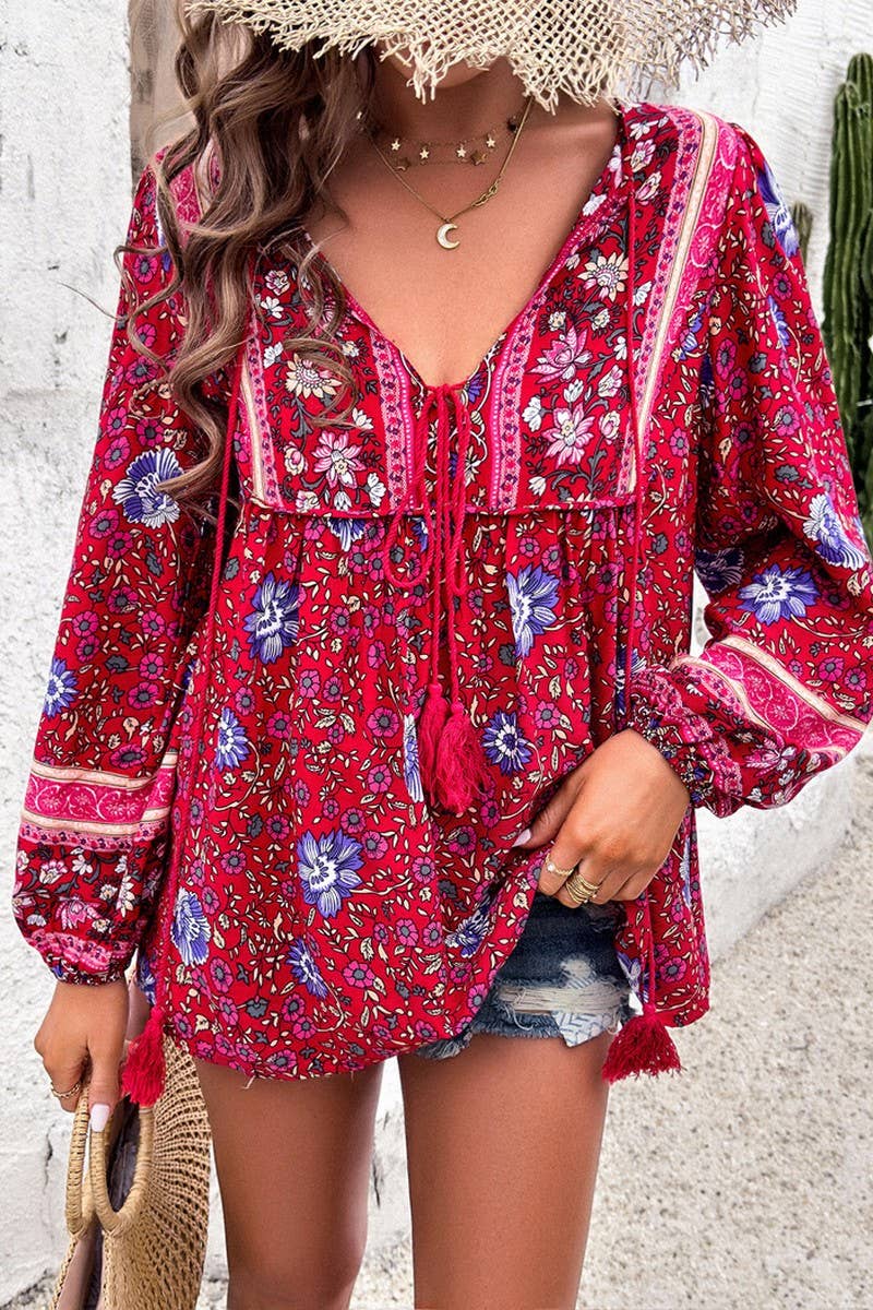 CWTBLL3609_SPRING AND SUMMER LEISURE VACATION PRINTED SHIRT