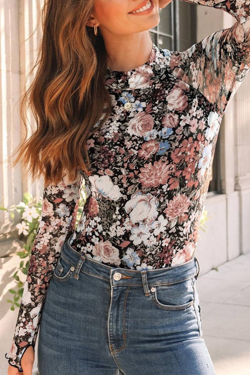 CWTTL2004_WOMEN'S HALF TURTLENECK LONG SLEEVE SEXY T-SHIRT