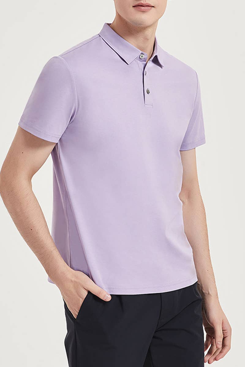 CWTBLS1788_SIMPLE SOLID COLOR ALL-MATCH MEN'S GPOLO SHIRT