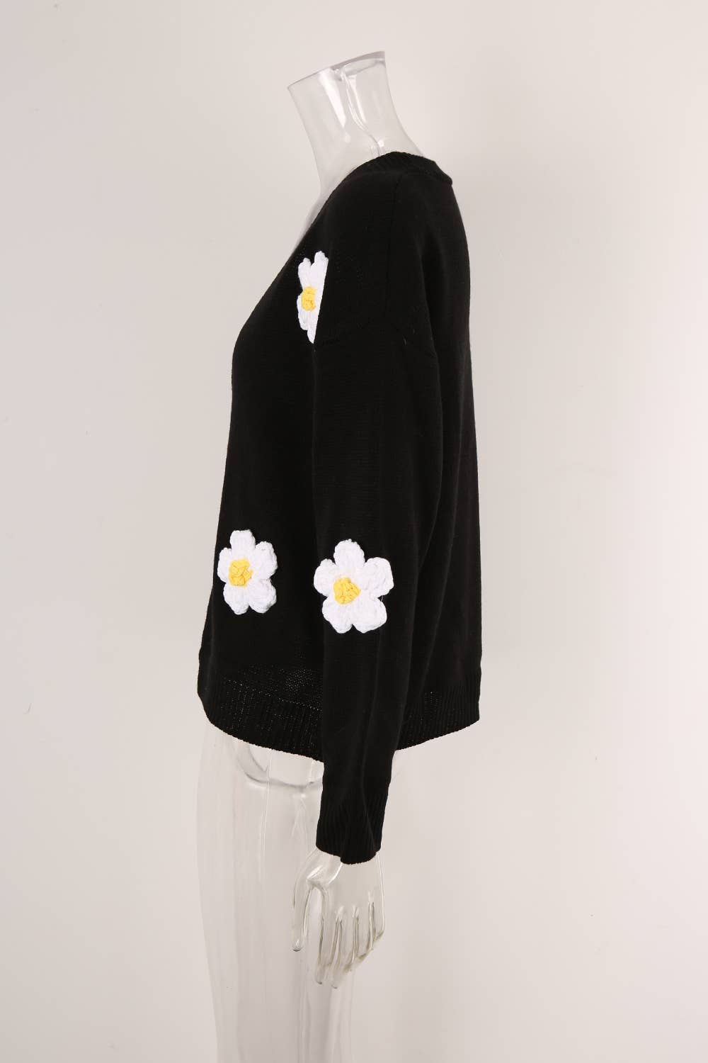 BUTTON UP CARDIGAN FLOWER COAT SWEATER