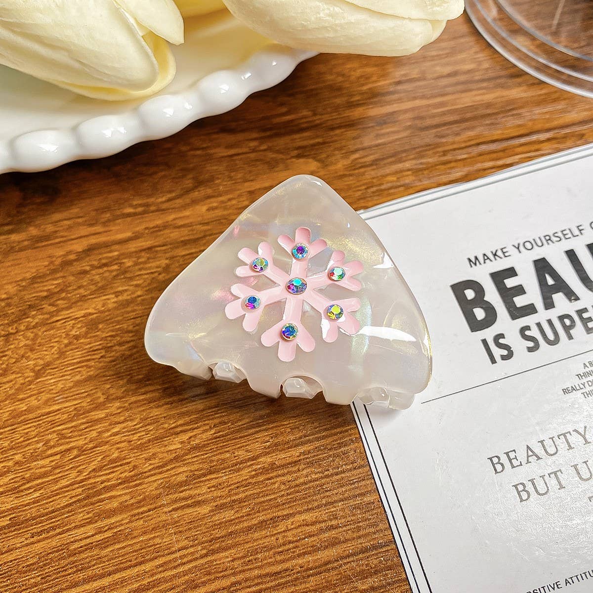 Cute Snowflake Hair Claw, Xmas Ponytail Clip_CWAHA0725