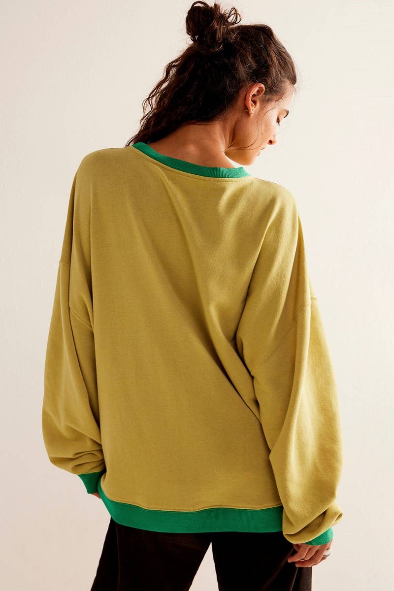 CWTBLL3991_LOOSE DROP SHOULDER CREWNECK SWEATSHIRT