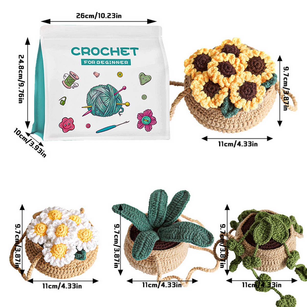 POTTED PLANT PENDANT DIY WOVEN MATERIAL PACKAGE_CWMM0828
