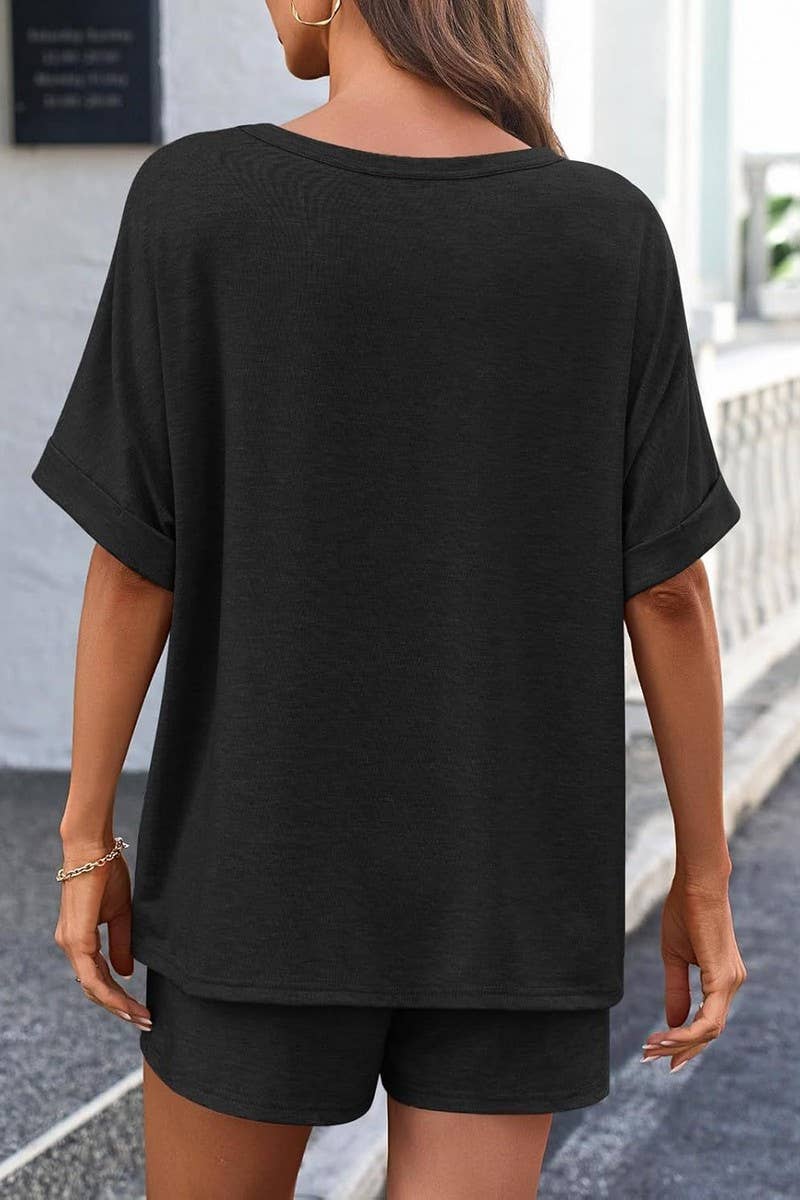 CWSTB2108_CASUAL OVERSIZED TEE AND DRAWSTRING SHORTS SET