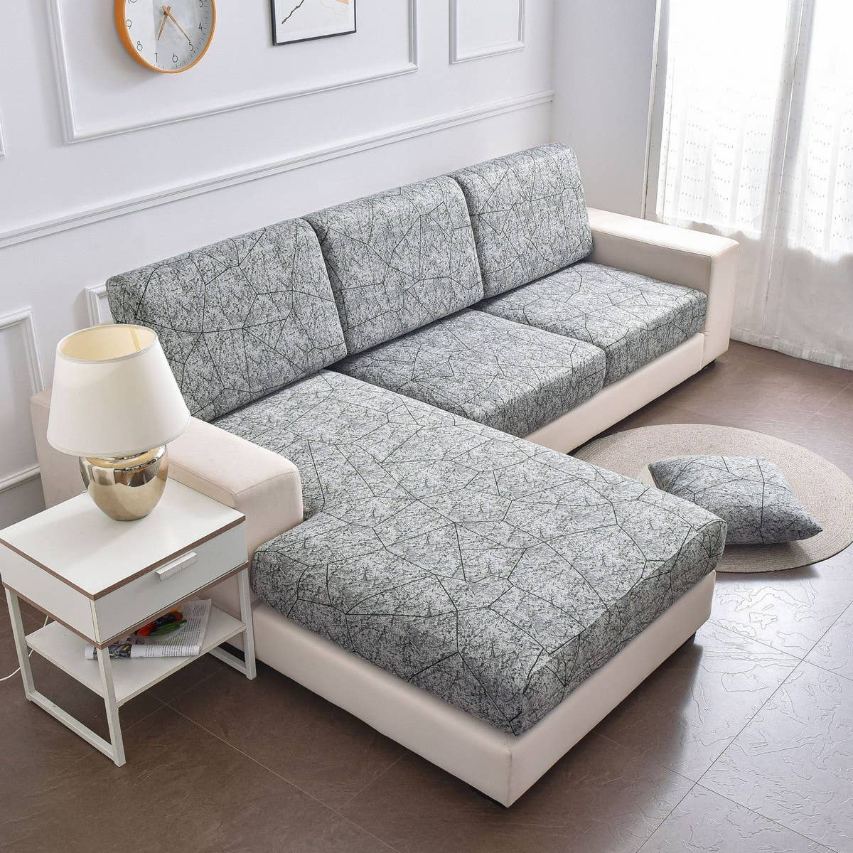 Stretch Printed Sofa Cover, Full Wrap Design_CWMM8308