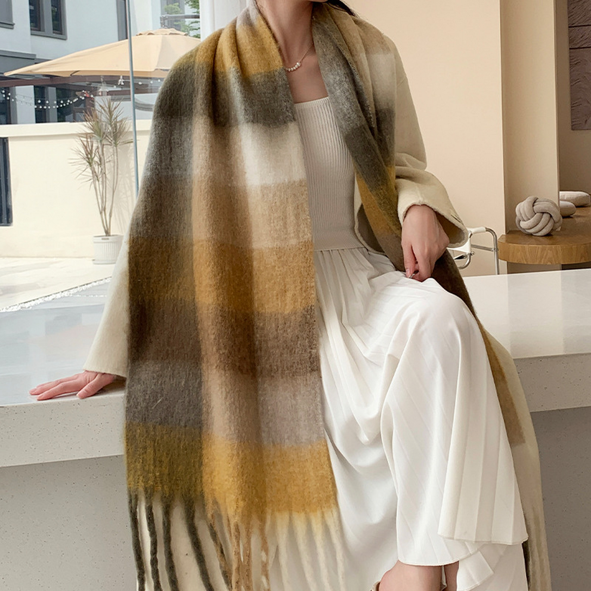 Plush AC Scarf ??Thick Soft Winter Wrap_CWASC2701