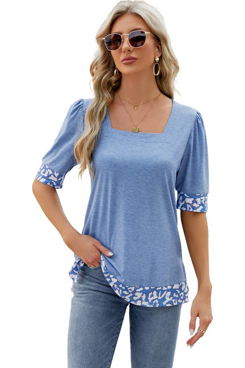 CWTTS0762_Sweetheart Neck Shirt Sleeve Top