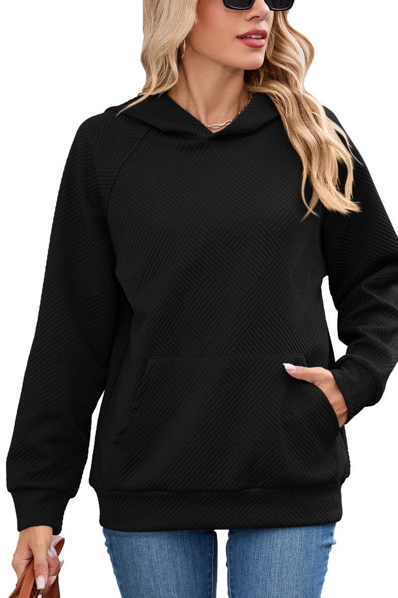 CWOHOL00661_SOLID HOODED POCKET CASUAL SWEATSHIRT