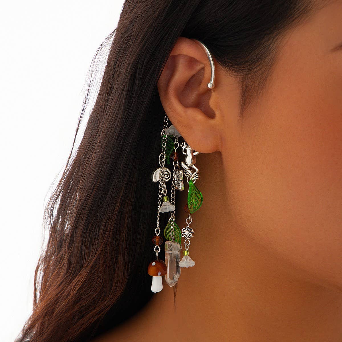 VINTAGE BOHEMIAN MUSHROOM TASSEL EARRINGS