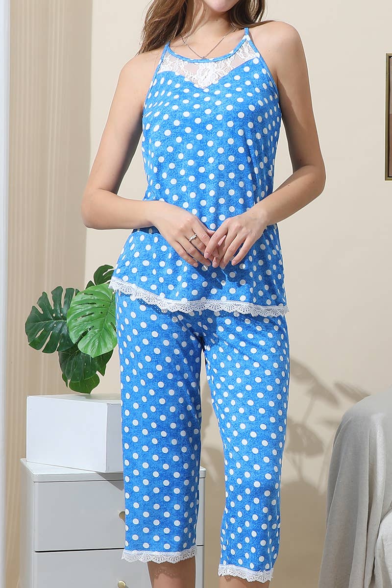 CWSPJ038-P_RACERBACK TOP LACE AND CAPRI PAJAMA SET