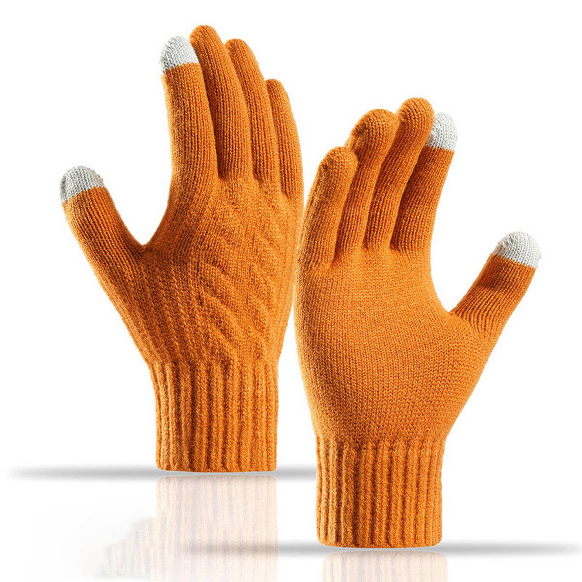 CWAG00580_UNISEX PLUS SIZE WINTER KNIT TOUCHSCREEN GLOVES