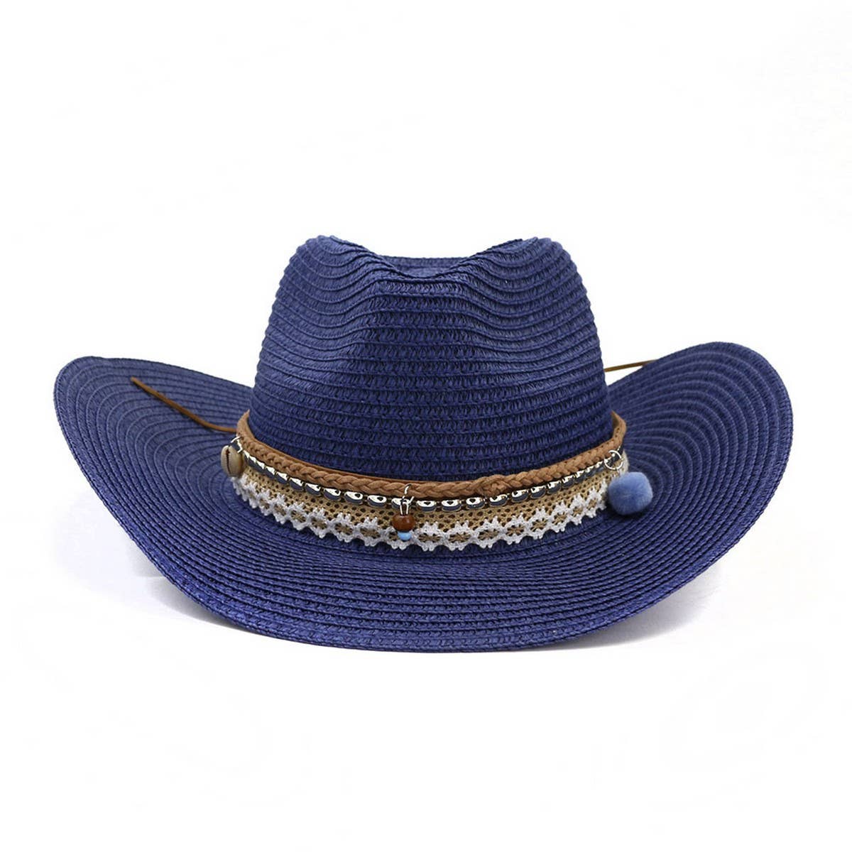 Western Cowboy Straw Hat Beach Sun Protection_CWAH1253